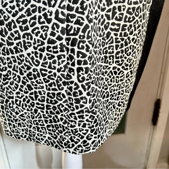 Adrianna Papell Leopard Animal Print Cocktail Dress Career Black White size 10 - Picture 9 of 14